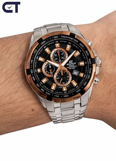 CASIO EF-539D-1A5VUDF EDIFICE мужские наручные часы — крупный стальной хронограф с тахиметром