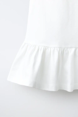 ZARA ФУТБОЛКА С ЗАСТЕЖКОЙ-КЛЕВАНТ, БЕЛЫЙ