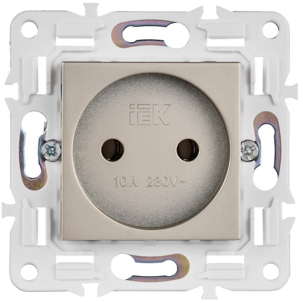 SKANDY Розетка без заземления без защитных шторок 10А SK-R02Sh шампань IEK