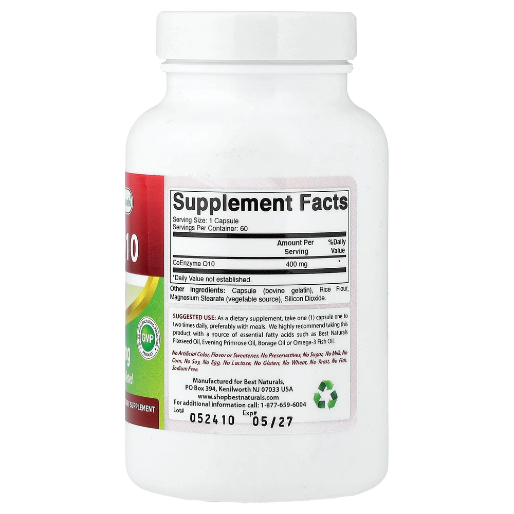 Best Naturals, CoQ10, 400 мг, 60 капсул