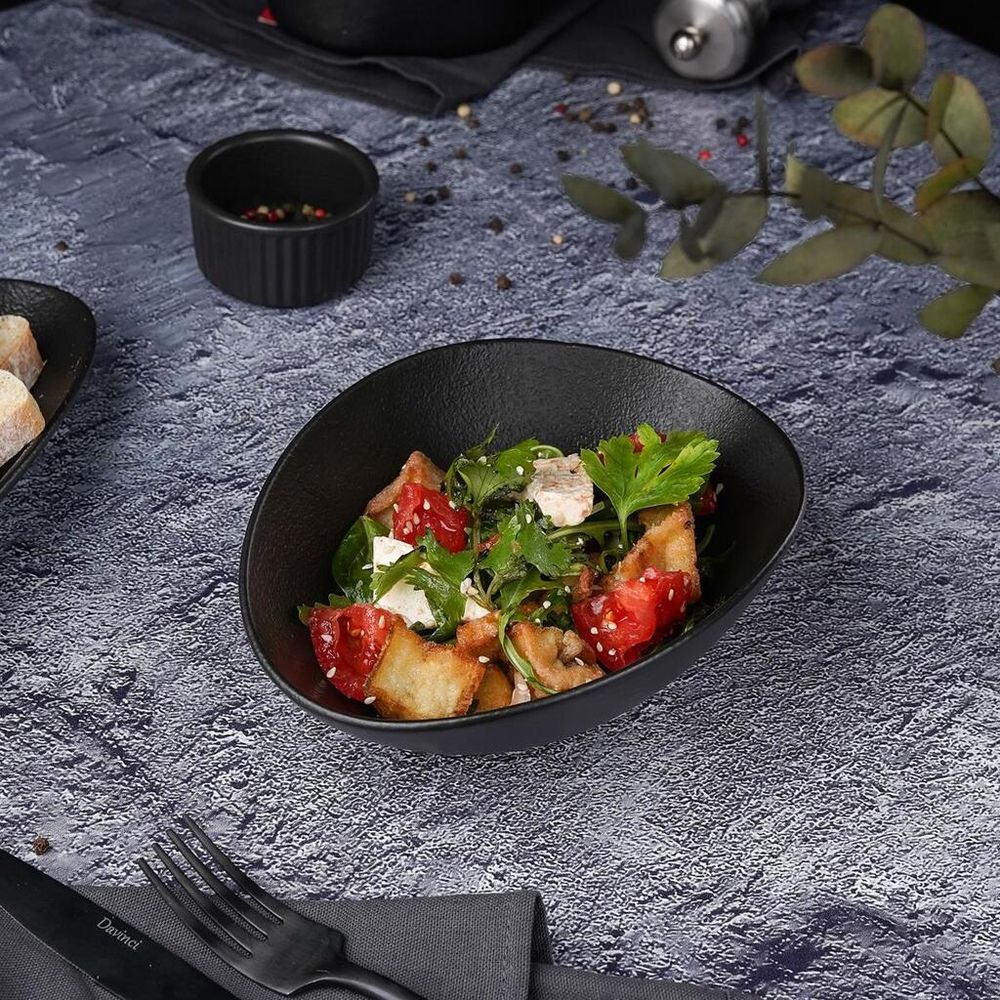 Салатник 450 мл 19*14,5 см h6,4 см Wave Up Smooth Black Raw Stellar P.L. Proff Cuisine [6]