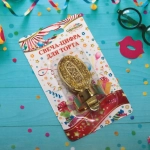 Свеча для торта Цифра Блеск «0» 5 см, золото