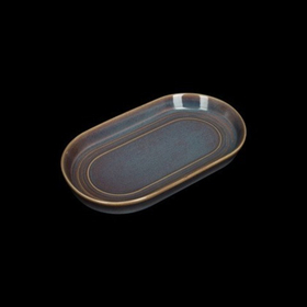 Блюдо овальное 9,5" 240х140 мм, сине-коричневый «Corone Terra»