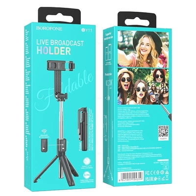 Монопод-Трипод Borofone BY11, 4.5"-7.0", высота 0.7m, BT4.0, 70mAh Black