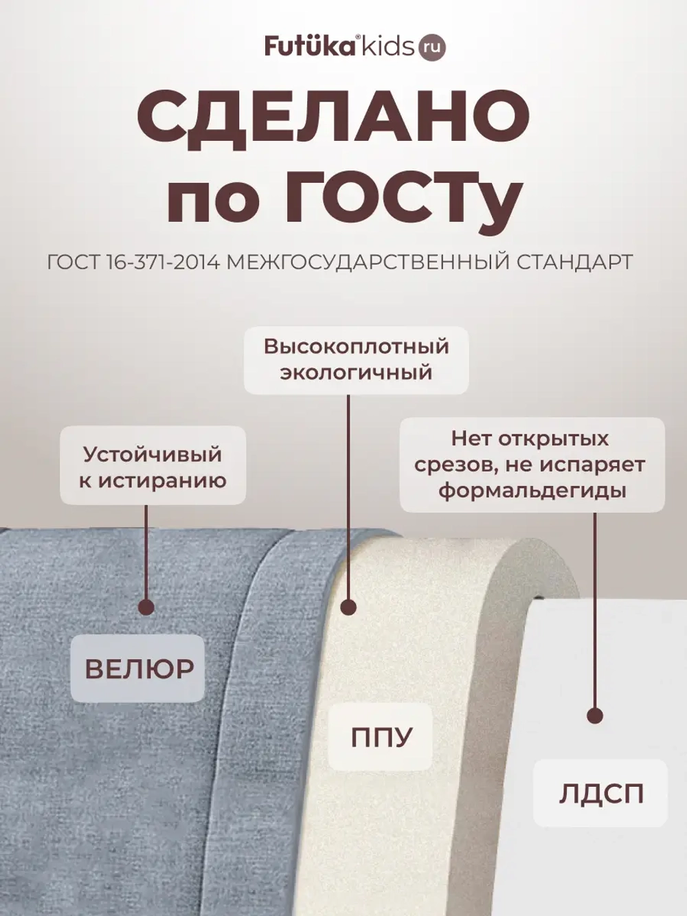 Кровать детская 160x80 с подъемным механизмом Хендерсон ткань Микровелюр