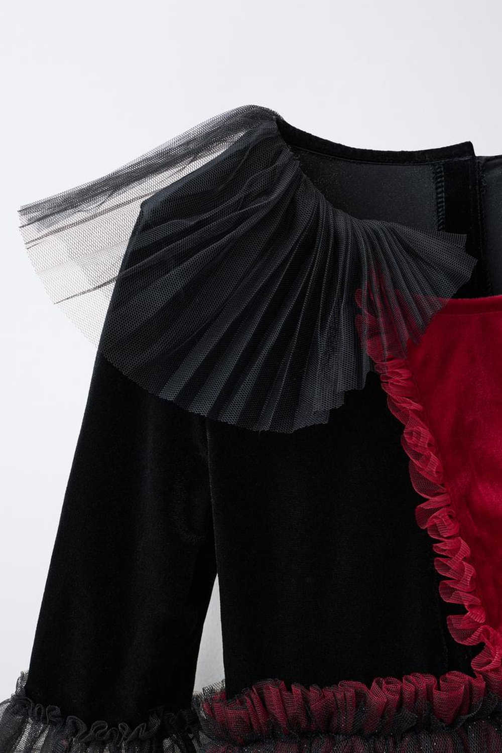 ZARA ПЛАТЬЕ-КОСТЮМ ВАМПИРШИ ИЗ ПОЛУПРОЗРАЧНОЙ ТКАНИ, КРАСНЫЙ/ЧЕРНЫЙ