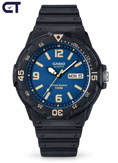 CASIO MRW-200H-2B3 CASIO Collection мужские наручные часы — синий циферблат, вращающийся безель и водостойкость 100 м