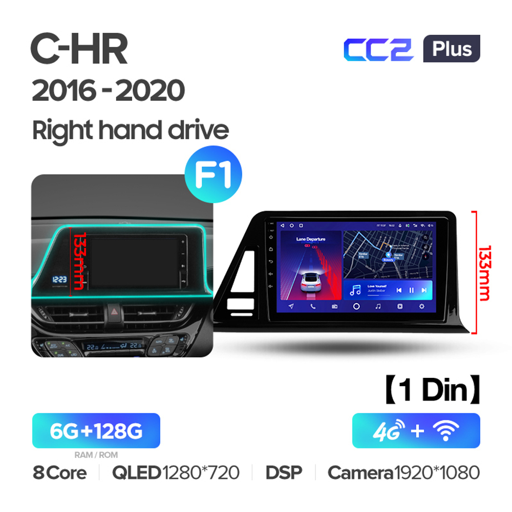 Teyes CC2 Plus 9" для Toyota C-HR 2016-2020 (прав)