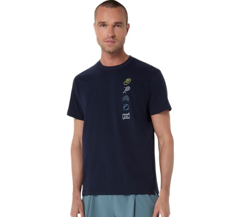 Мужская теннисная футболка Asics Game Seasonal Graphic - midnight
