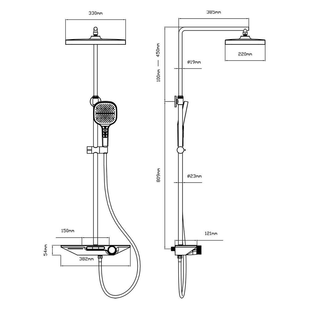 Душевая стойка Vincea  VSFS-411CH с изливом, хром