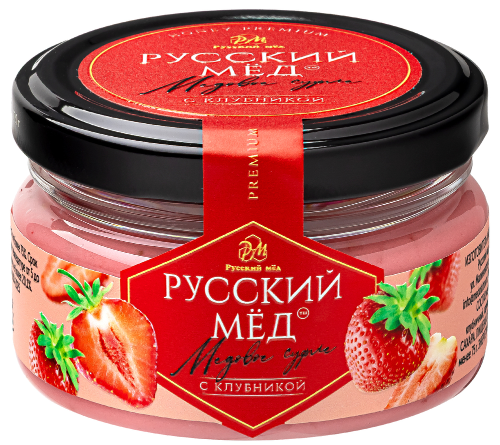 Медовое суфле с клубникой Русский мёд 100 мл