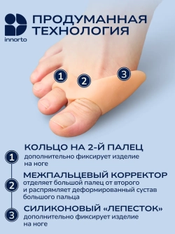 Разделитель для пальцев ног с вальгусным корректором