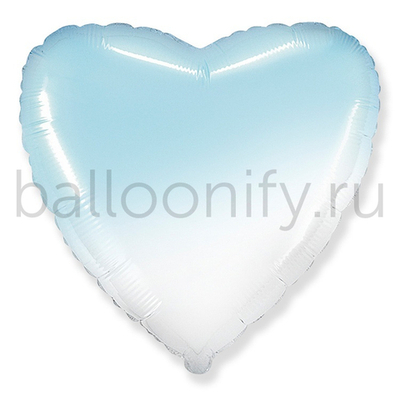 Фольгированная фигура, сердце, 32"/81СМ Градиент голубой