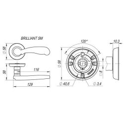 Ручка раздельная FUARO BRILLIANT SM MAB-6 темная бронза /29561/