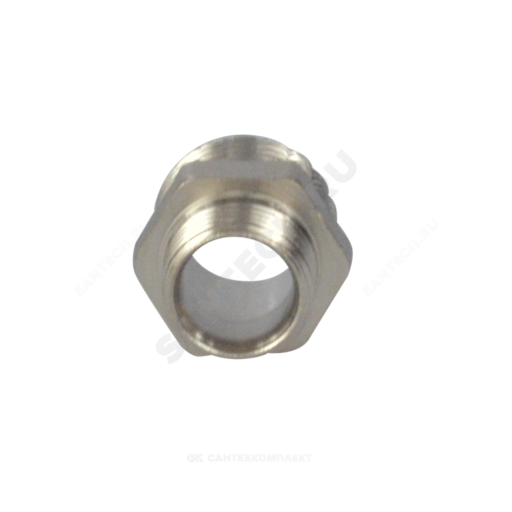 Ниппель латунь никель переходной Ду 32х15 (1 1/4"х1/2") НР RTP (РосТурПласт) 25110