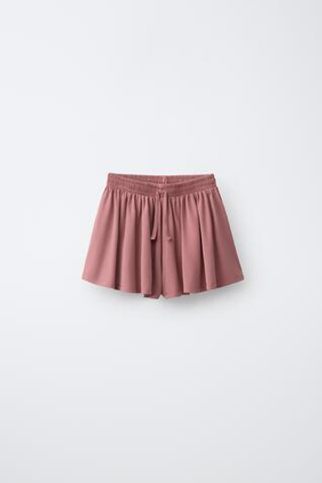 ZARA СВОБОДНЫЕ ШОРТЫ ДЛЯ СПОРТА, ПУДРОВО-РОЗОВЫЙ