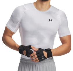 Мужская теннисная футболка Under Armour HeatGear Printed Short Sleeve - white/halo gray/black