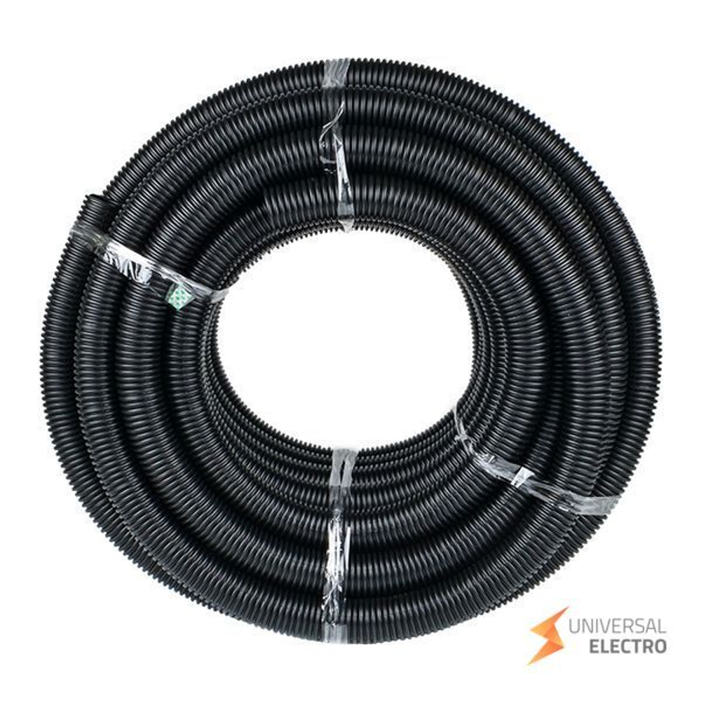 Труба гофр, ПНД с протяжкой d50 мм (20 м) черная EKF-Plast