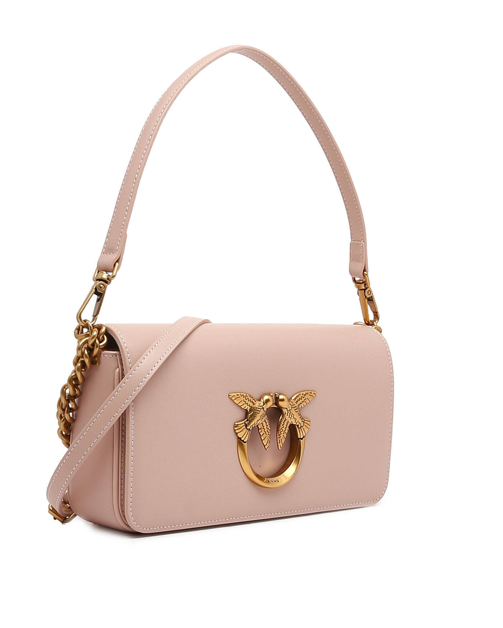 кожаная сумка через плечо love click baguette mini Pinko - пудро-розовый(100068 A0F1)