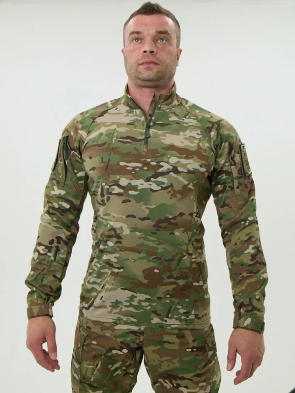 Рубашка тактическая боевая ВКПО 3.0 TROPIC PROFI COMBAT COOLMAX (Тропик Профи Комбат Кулмакс), рипстоп нейлон + хлопок (50%*50% NYCO, цвет МУЛЬТИКАМ, мужская, MIMICRYA