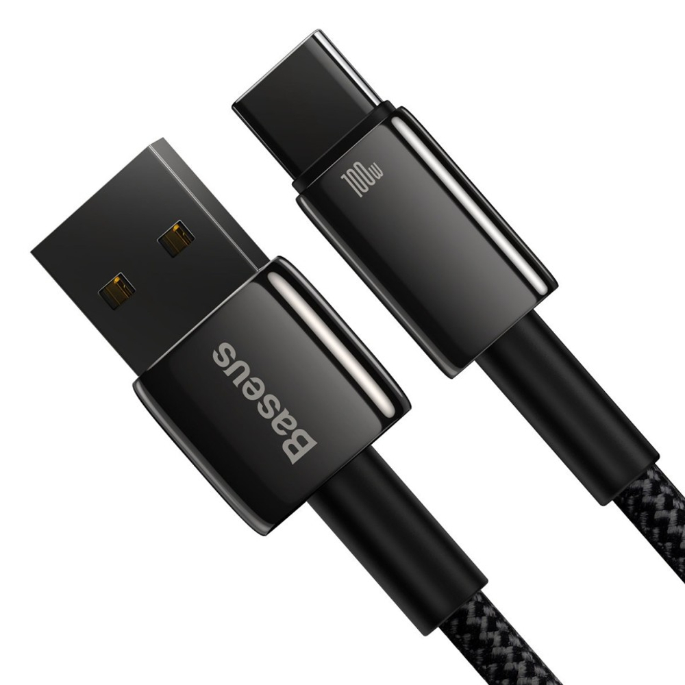 Usb Кабель-зарядка TYPE-C Baseus Tungsten 100W 2м (CAWJ000101) черный