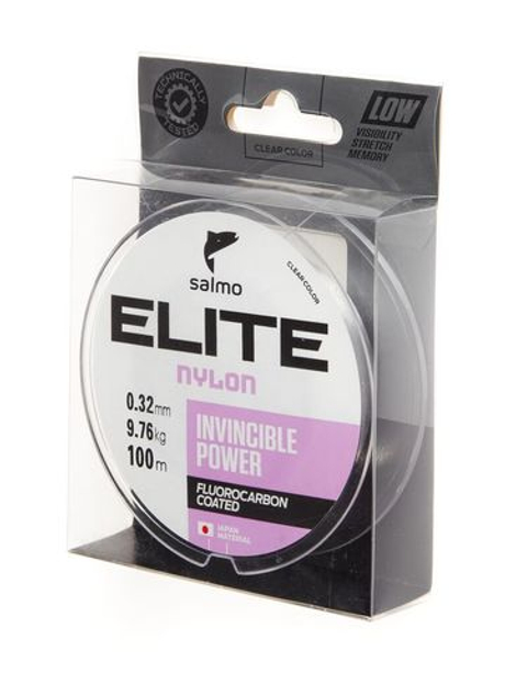 Леска монофильная SALMO Elite Fluoro Coated Nylon, 100 м, 0,32 мм, прозрачная