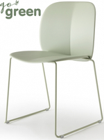 Стул пластиковый на полозьях Scab Design Mentha Go Green, зеленый шалфей
