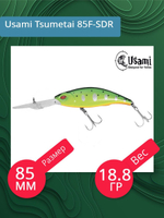 Воблер для рыбалки Usami Tsumetai 85F-SDR, 18.8 гр., цвет #591, (плавающий)
