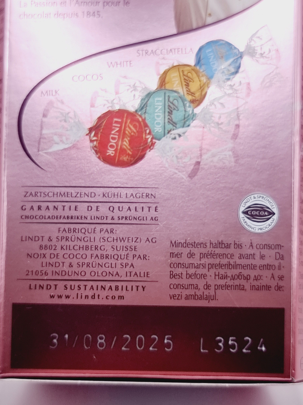 Конфеты Lindt LINDOR Cornet Summermix Летний Микс в Розовой цветочной коробке, лимитированный выпуск. Ассорти 200 г (из Финляндии)