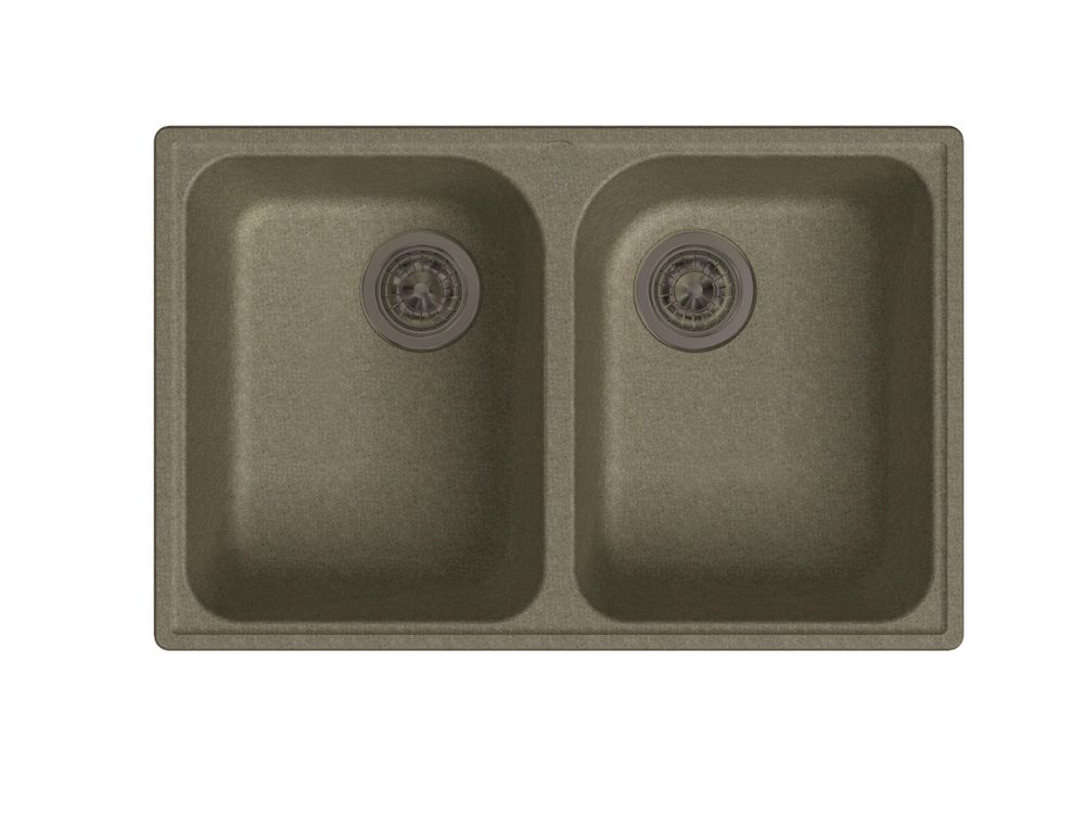 GranFest QUARZ (ECO-15) Мойка  2 чаши 740*480 (песок) арт. GF-Z--
