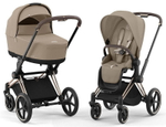 Коляска Cybex Priam IV Rosegold complete Aton B2 Bay Blue Base One 4 в 1 Cozy Beige