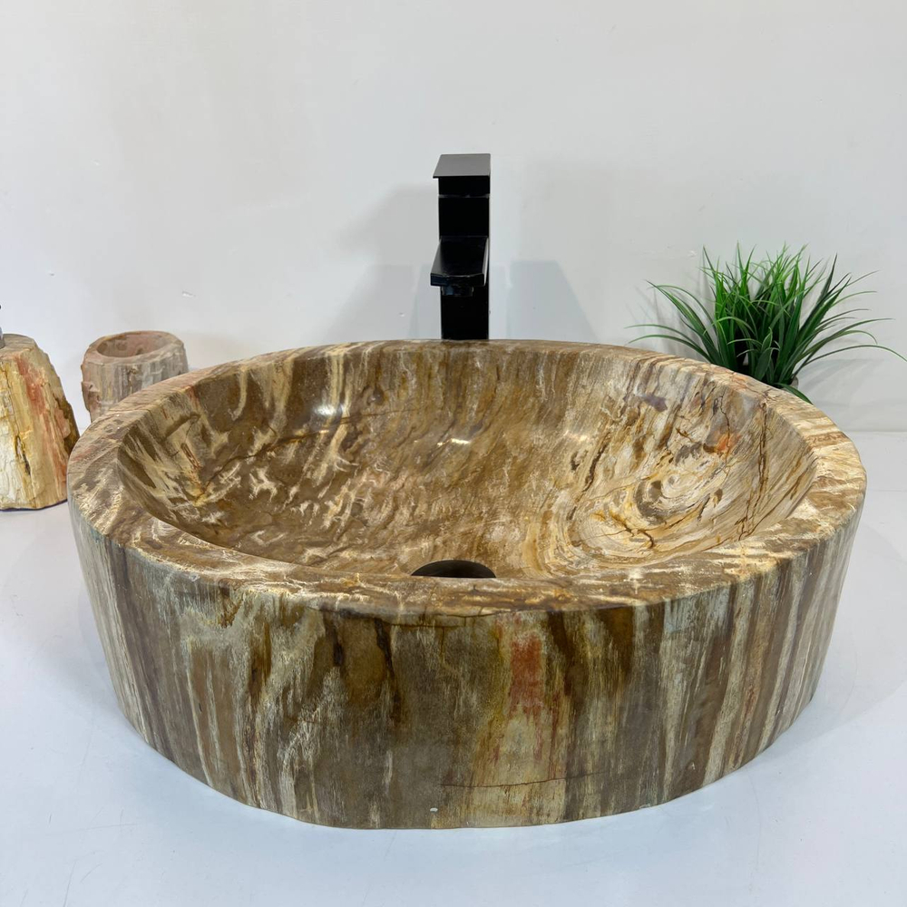 Раковина из окаменелого дерева OD-66919 51x41x15 из натурального камня