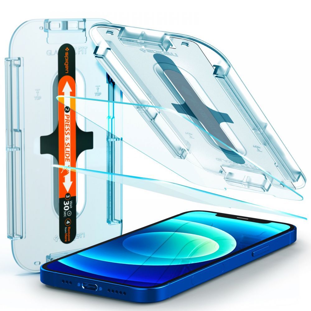 Стекло Spigen GLAS.TR ”EZ FIT” 2-шт для iPhone 12/12 PRO