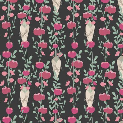 pattern Flowers in craft paper 29102021 dark grey