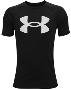 Футболка для мальчика теннисная Koszulka tenisowa Under Armour Tech Big Logo - black/graphite