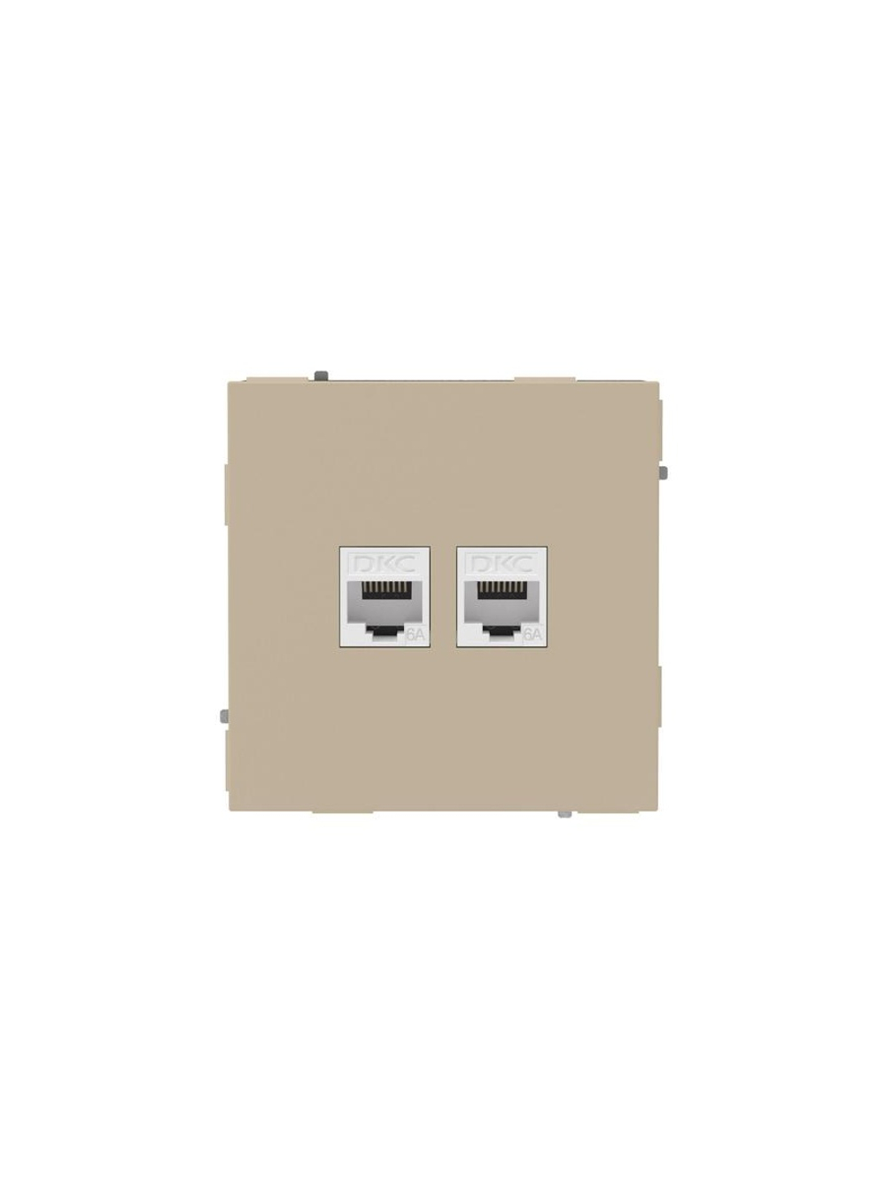Розетка компьютерная 2-м KANT RJ45 кат.6A без шторки ванильн. марципан DKC 7015674
