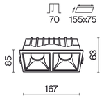 Встраиваемый светильник Technical DL043-02-15W3K-SQ-WB