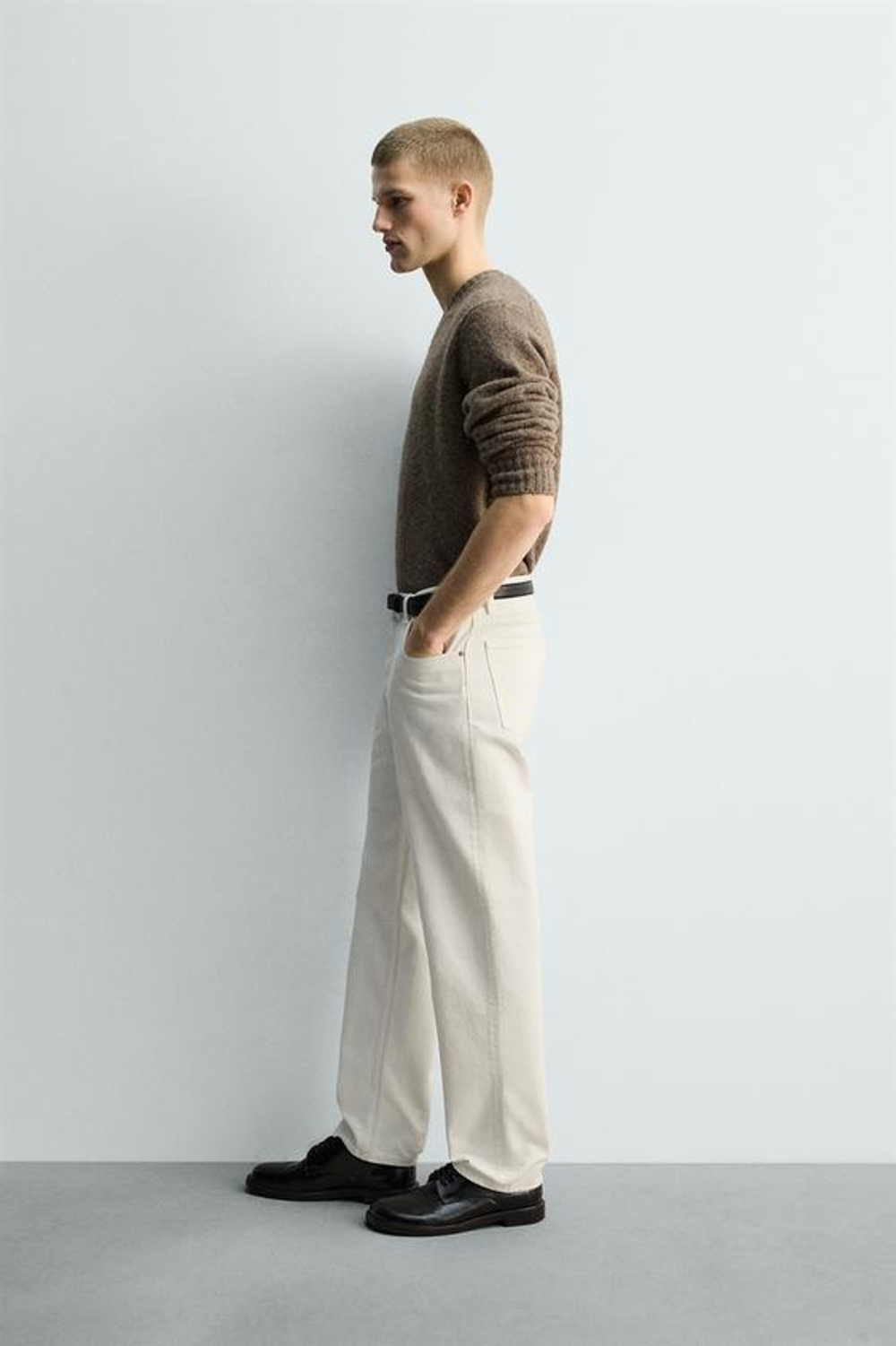 ZARA ДЖИНСЫ STRAIGHT FIT, БЕЛЫЙ