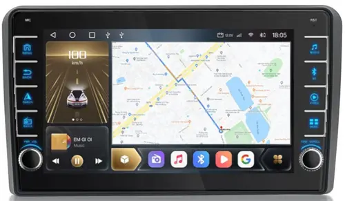 Магнитола для AUDI A3 2003-2012 - Kuberg OL-9968 (кнопки и крутилки), Android 12, Быстрая, CarPlay, 4G SIM-слот