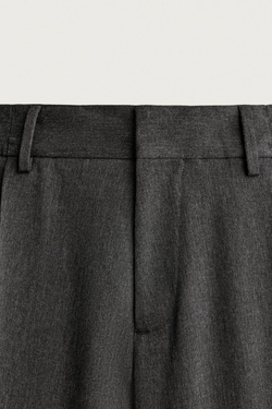 ZARA БРЮКИ WIDE FIT СО СКЛАДКАМИ, АНТРАЦИТОВО-СЕРЫЙ