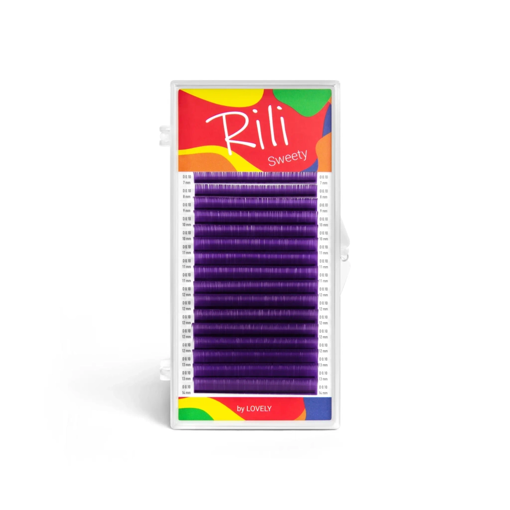 Ресницы цветные Rili Sweety Purple MIX 16 линий