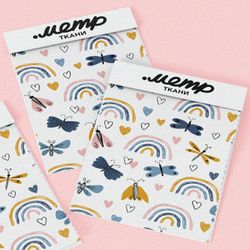 Ткань барби радуги и бабочки