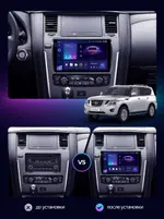 Магнитола для Nissan Patrol Y62 2010-2019 (экран климата внизу) - FarCar S500-TS20 монитор 9.5" 2K QLED на Android 14, Быстрейшая, CarPlay, 4G SIM-слот