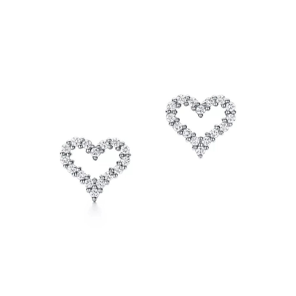 Серьги из платины с бриллиантами 💠Tiffany. Heart