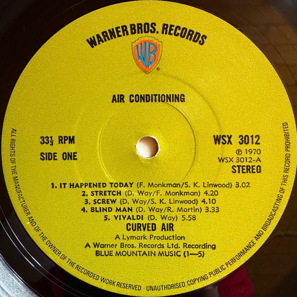 Curved Air ‎– Airconditioning (Англия 1971г.)