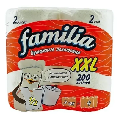 Полотенца бумажные FAMILIA XXL 2 сл., 2 рул.