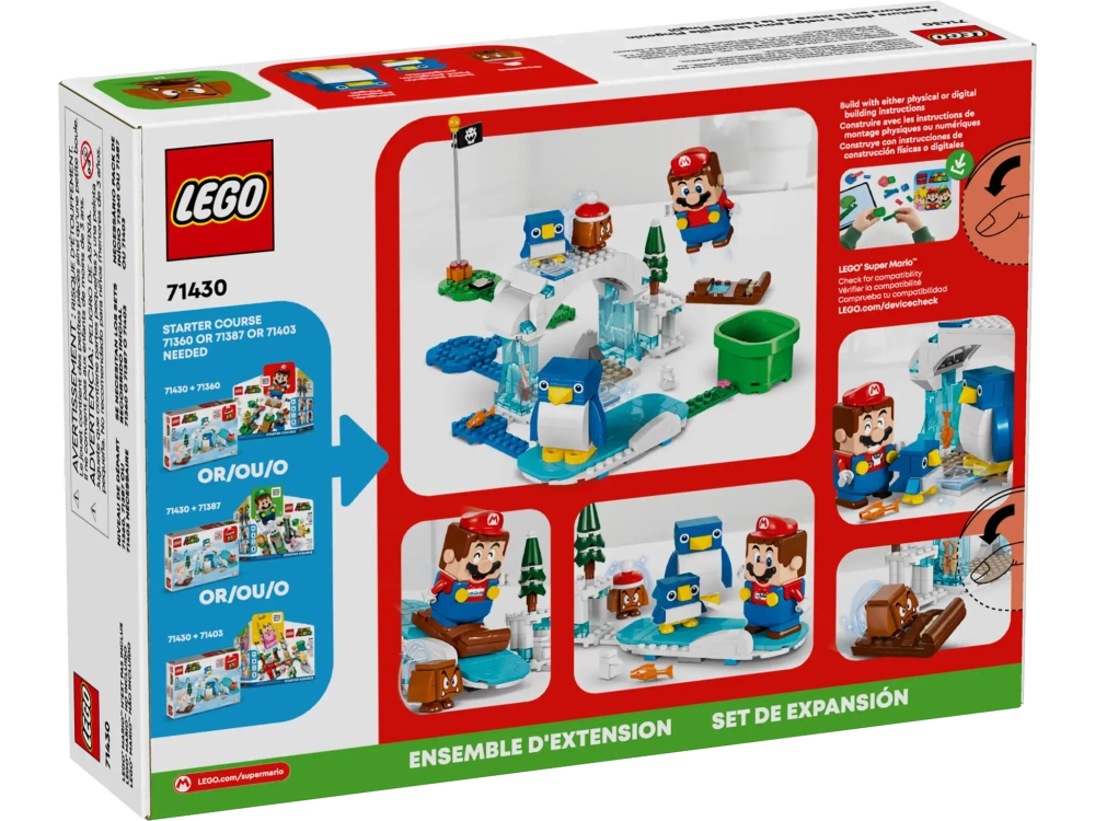 Конструктор LEGO Super Mario 71430 Набор для расширения - Снежное приключение семьи пингвинов