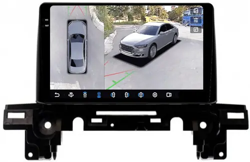Магнитола для Mazda CX-5 KF 2017-2024, CX-8 - FarCar BX3035M-360 монитор 9.5" 2K QLED на Android 13, Быстрая, CarPlay, 4G SIM-слот, 4 камеры в комплекте