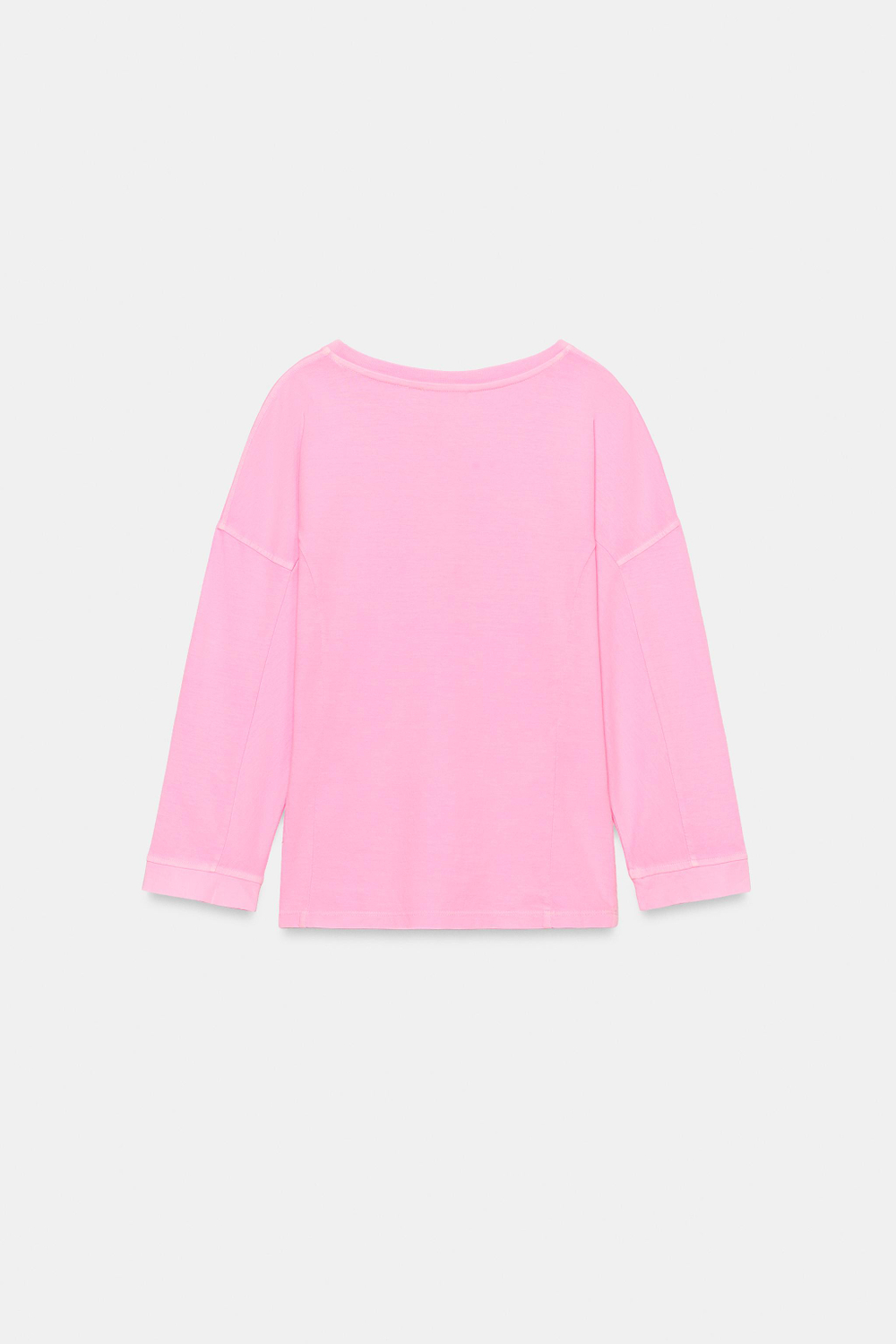 ZARA ФУТБОЛКА С НЕОНОВЫМИ ПУГОВИЦАМИ, НЕОНОВЫЙ РОЗОВЫЙ
