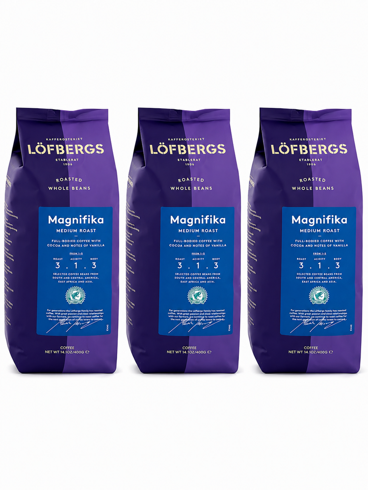 Кофе в зернах Lofbergs Magnifika 400 гр 3 шт
